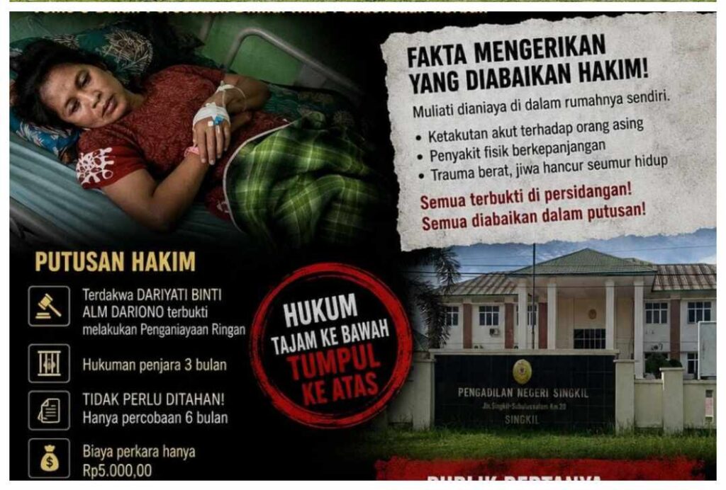 Tinjau Kembali Keputusan PN Atas Kasus Muliati!!! Minta Profesor Sutan Nasomal Penanggungjawab Timpas 1 Aceh Singkil